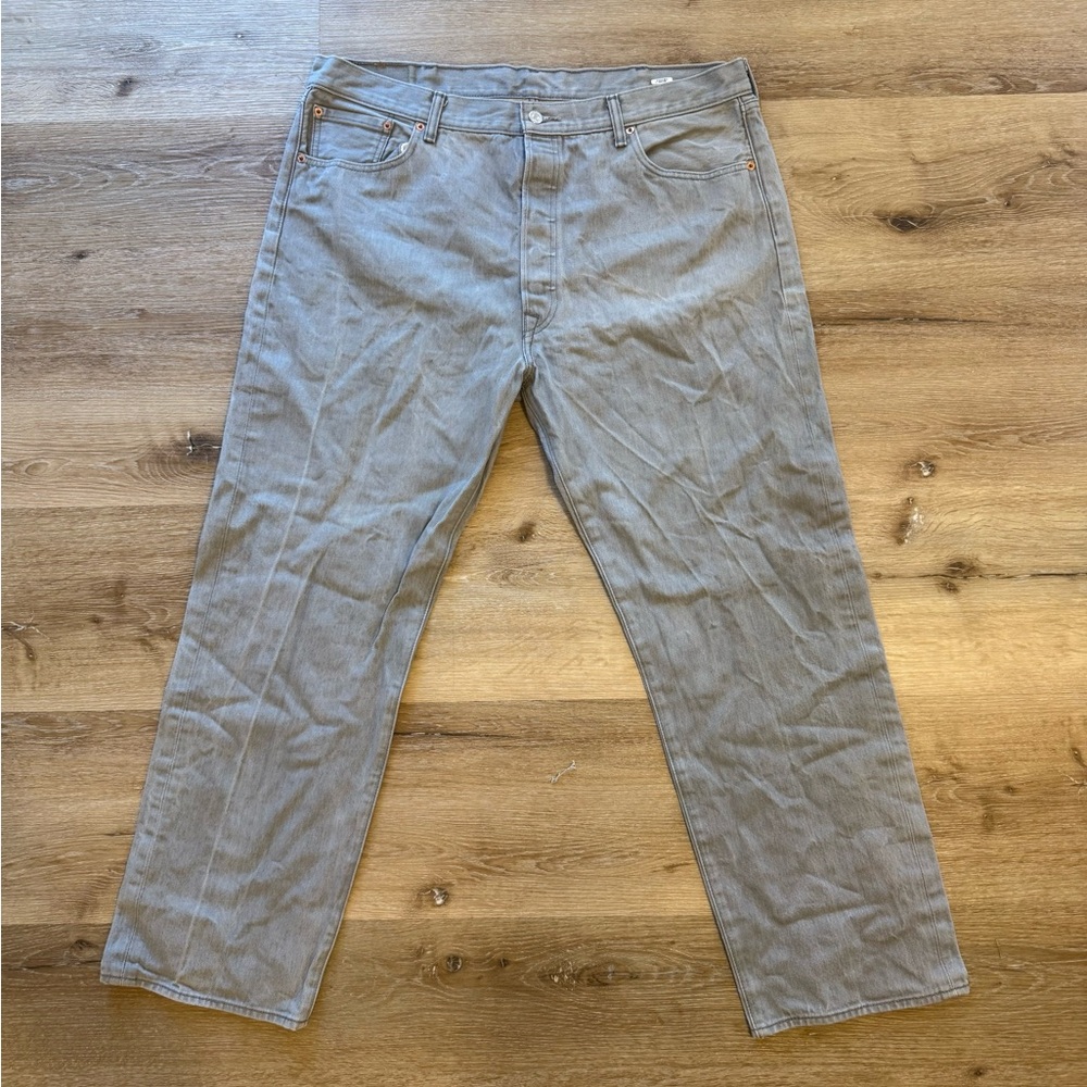 Levi’s 501 Gray 5 Button-Fly Regular Straight Denim Jeans W42 L32 Classic NOWT